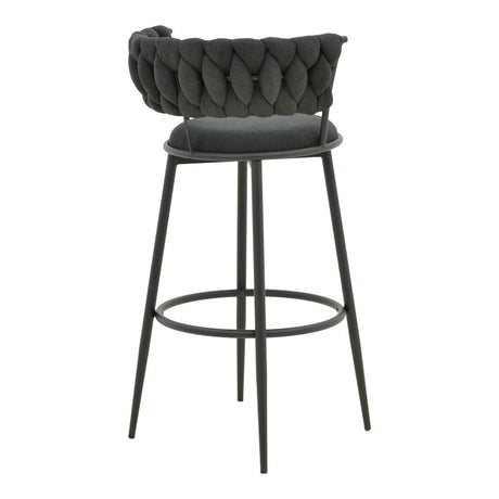 Scaun de Bar Alkia I textil, neagra, 50x56x95 cm