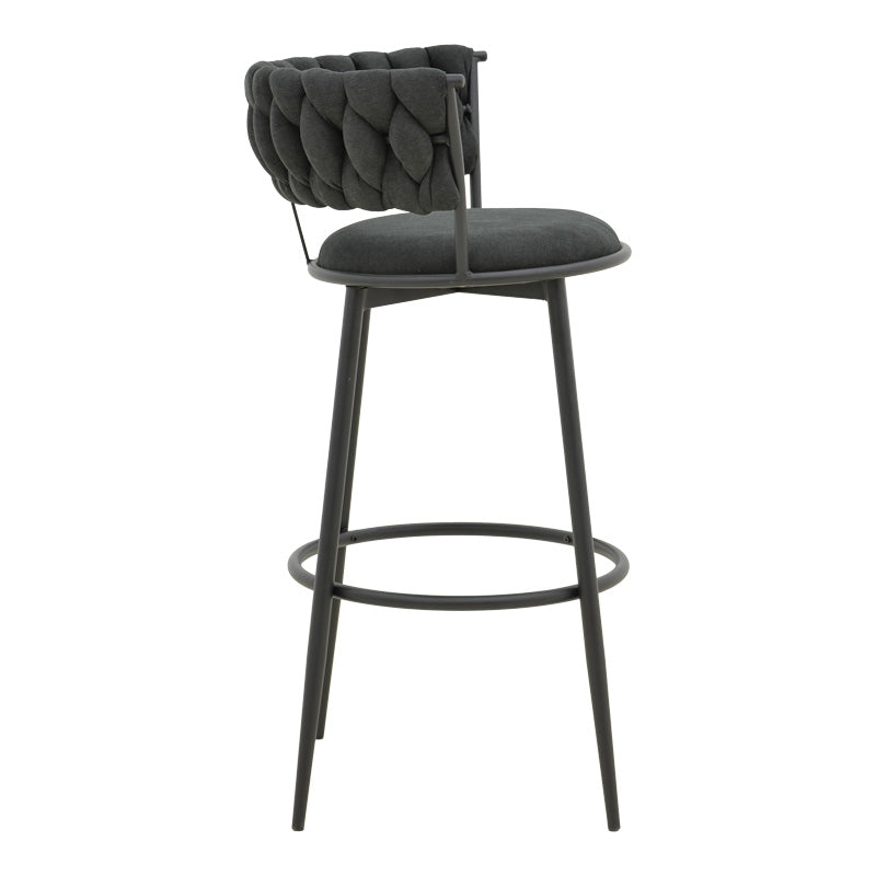 Scaun de Bar Alkia I textil, neagra, 50x56x95 cm
