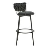Scaun de Bar Alkia I textil, neagra, 50x56x95 cm
