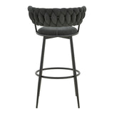 Scaun de Bar Alkia I textil, neagra, 50x56x95 cm