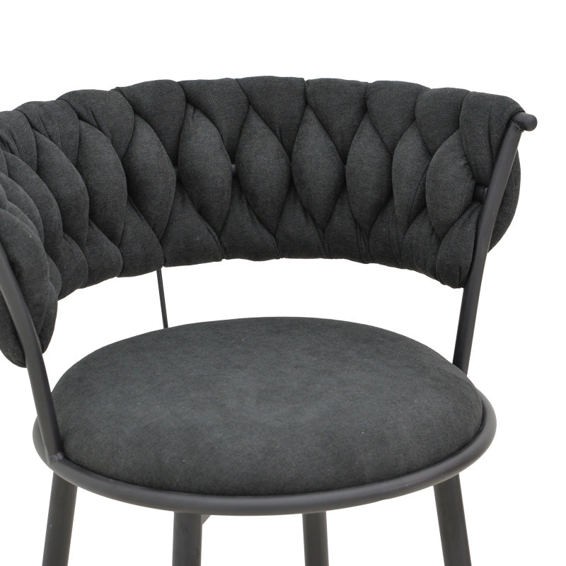 Scaun de Bar Alkia I textil, neagra, 50x56x95 cm