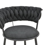Scaun de Bar Alkia I textil, neagra, 50x56x95 cm