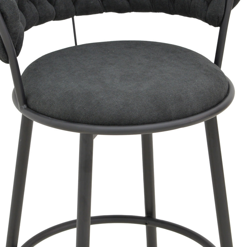 Scaun de Bar Alkia I textil, neagra, 50x56x95 cm