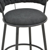 Scaun de Bar Alkia I textil, neagra, 50x56x95 cm