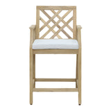Scaun de bar Amalfi lemn masiv, bej, 59x64x105 cm