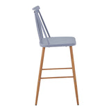 Scaun de bar Aurora I, polipropilena si metal, Diverse culori, 42x47x99 cm - Gri