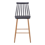 Scaun de bar Aurora I, polipropilena si metal, Diverse culori, 42x47x99 cm - Negru
