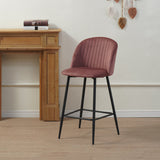 Scaun de bar Barow, Mar putred, Negru, 53x46x96 cm