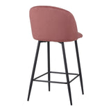 Scaun de bar Barow, Mar putred, Negru, 53x46x96 cm