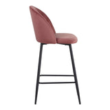 Scaun de bar Barow, Mar putred, Negru, 53x46x96 cm