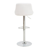 Scaun de bar reglabil pe inaltime Boronez, Diverse culori, 47x49x112 cm - Alb