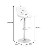 Scaun de bar reglabil pe inaltime Boronez, Diverse culori, 47x49x112 cm - Alb