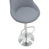 Scaun de bar reglabil pe inaltime Boronez, Diverse culori, 47x49x112 cm - Gri
