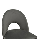 Scaun de bar Casenio bej de catifea-negru-auriu cu baza metalica, 48x50x117 cm - Gri inchis