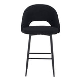 Scaun de bar cu design bouclé, Negru, metalic, 48x52x97 cm