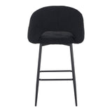 Scaun de bar cu design bouclé, Negru, metalic, 48x52x97 cm