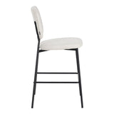 Scaun de bar cu functie de confort, stofa bouclé, bej, 48x54x100 cm