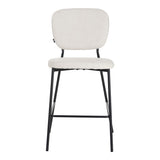 Scaun de bar cu functie de confort, stofa bouclé, bej, 48x54x100 cm