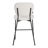 Scaun de bar cu functie de confort, stofa bouclé, bej, 48x54x100 cm