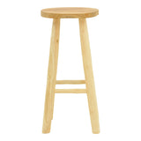 Scaun de bar cu funcție de relaxare Nusiwo, Teak, Lemn, Natur, 35x70 cm