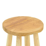 Scaun de bar cu funcție de relaxare Nusiwo, Teak, Lemn, Natur, 35x70 cm