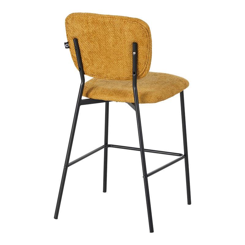 Scaun de bar cu functie de, stofa bouclé, galbena, 48x54x100 cm, imagine suplimentara