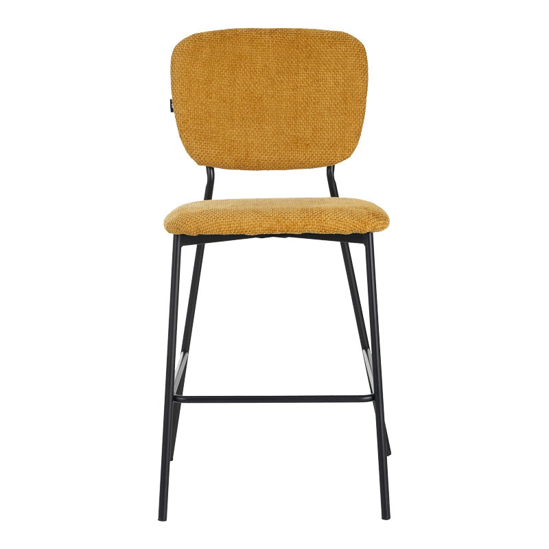 Scaun de bar cu functie de, stofa bouclé, galbena, 48x54x100 cm, perspectiva suplimentara