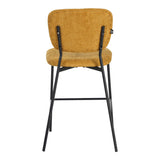 Scaun de bar cu functie de, stofa bouclé, galbena, 48x54x100 cm