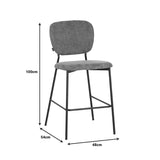 Scaun de bar cu functie de, stofa bouclé, galbena, 48x54x100 cm