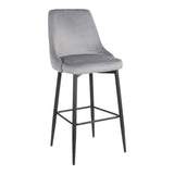 Scaun de bar Zedna, catifea si metal, 52x57x111 cm - Scaun de bar Zedna, catifea si metal, 52x57x111 cm - 357-000016