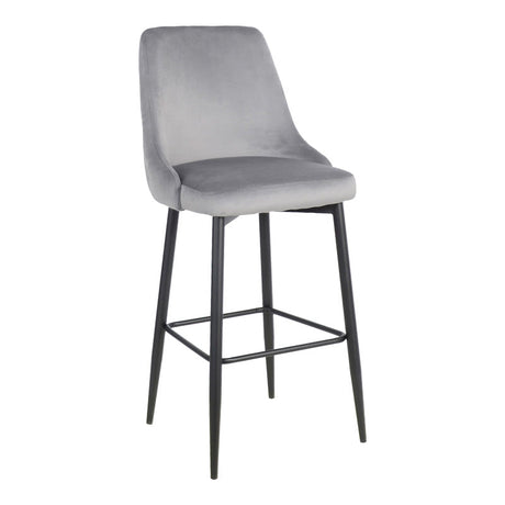 Scaun de bar Zedna, catifea si metal, 52x57x111 cm