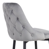 Scaun de bar Zedna, catifea si metal, 52x57x111 cm - Gri