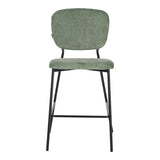 Scaun de bar cu functie înalta Cathair, tesatura Bouclé, Verde, 48x54x100 cm