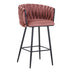 Scaun de bar Vivian, catifea si metal, 57x50x100 cm - 327-000069