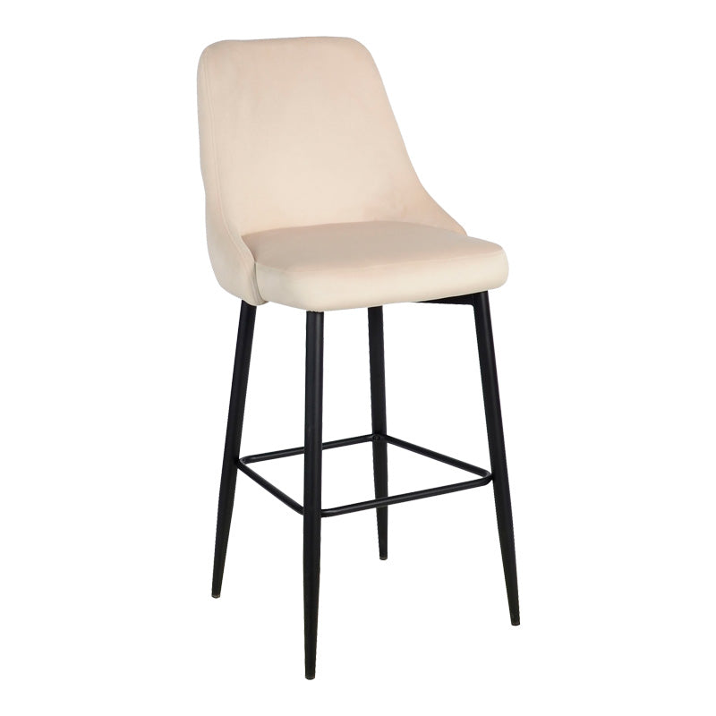 Scaun de bar Zedna, catifea si metal, 52x57x111 cm - Scaun de bar Zedna, catifea si metal, 52x57x111 cm - 357-000015