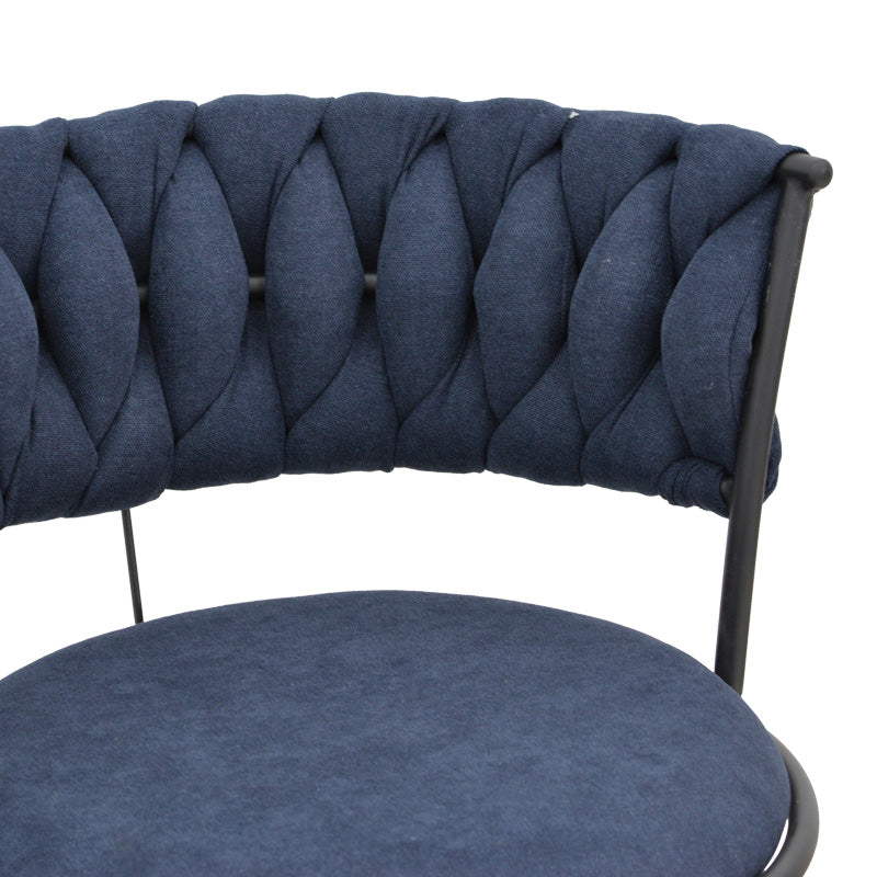 Scaun de bar cu șezut textil Alkia, metal, Negru, 50x56x95 cm