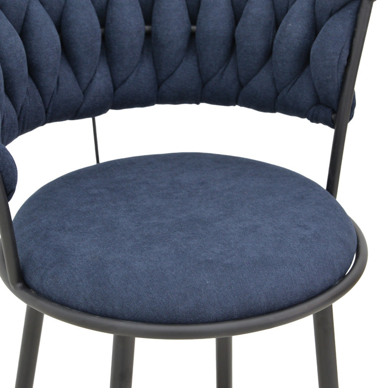 Scaun de bar cu șezut textil Alkia, metal, Negru, 50x56x95 cm