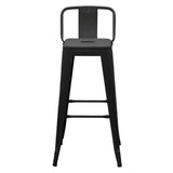 Scaun de bar cu spatar Utopia metal 42x42x97cm - Negru