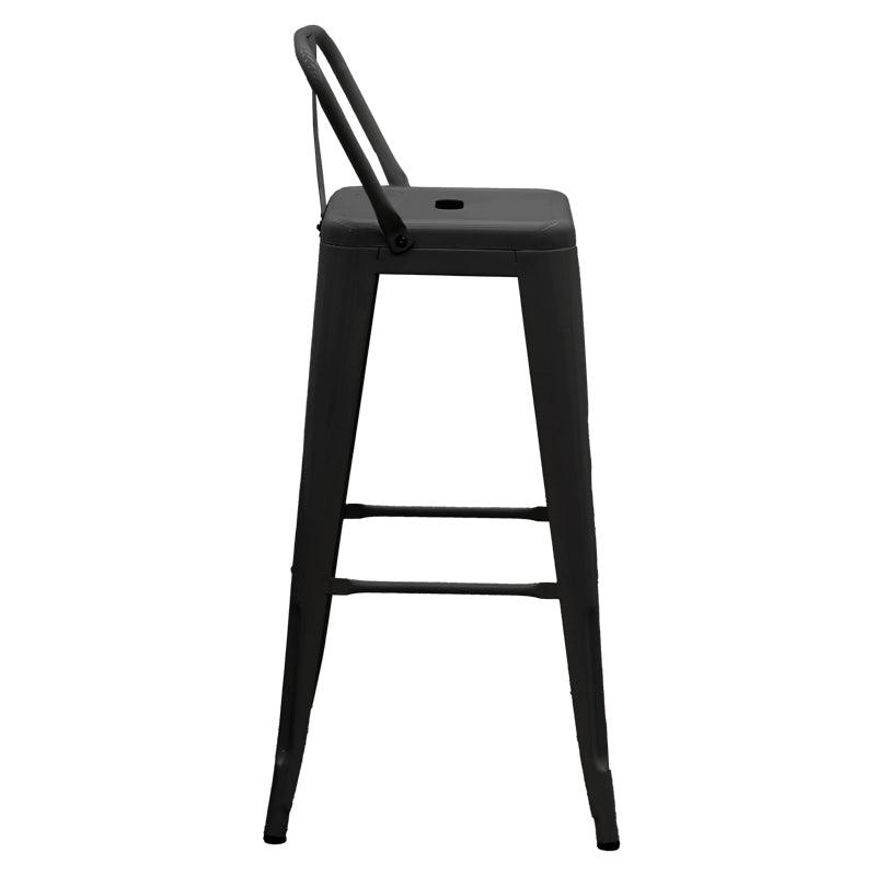 Scaun de bar cu spatar Utopia metal 42x42x97cm - Negru