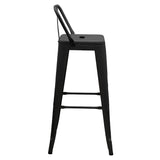 Scaun de bar cu spatar Utopia metal 42x42x97cm - Negru