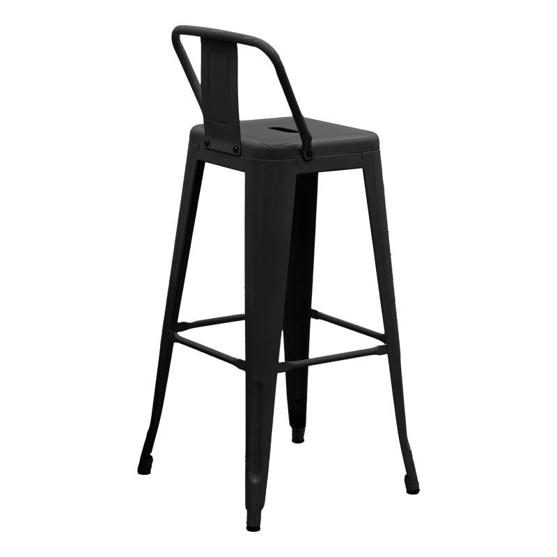 Scaun de bar cu spatar Utopia metal 42x42x97cm - Negru