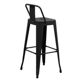 Scaun de bar cu spatar Utopia metal 42x42x97cm - Negru