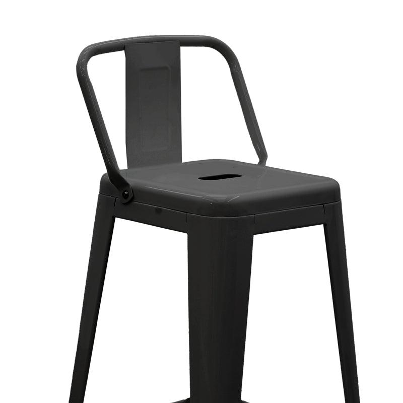 Scaun de bar cu spatar Utopia metal 42x42x97cm - Negru