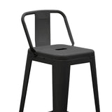 Scaun de bar cu spatar Utopia metal 42x42x97cm - Negru