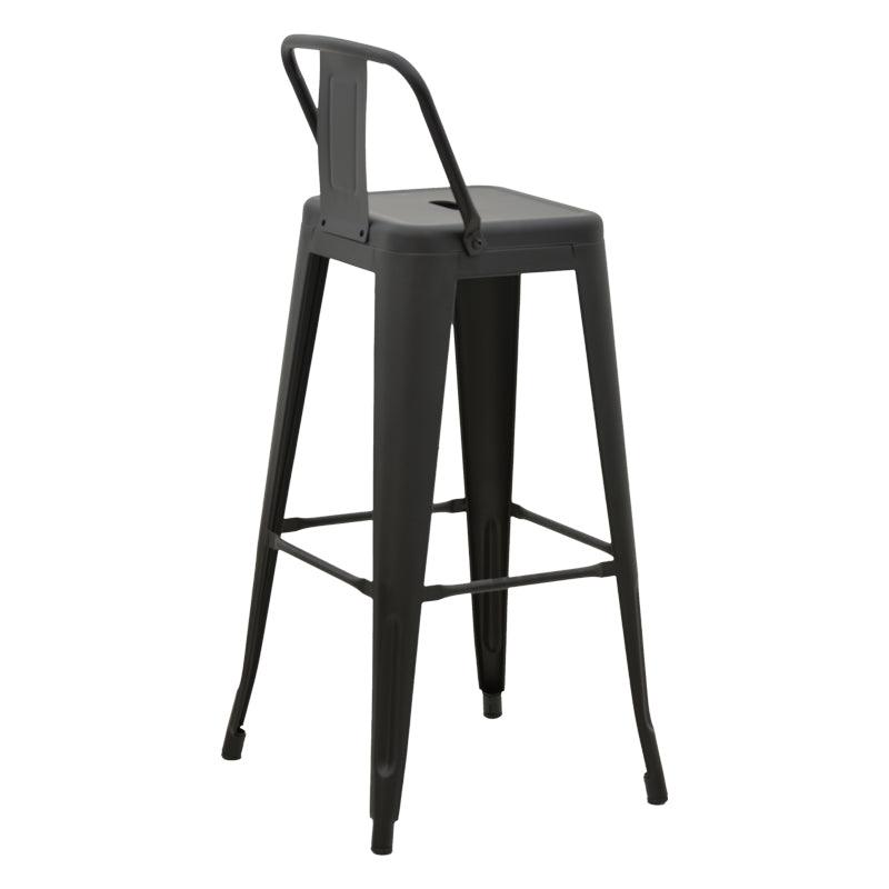 Scaun de bar cu spatar Utopia metal 42x42x97cm - Antracit