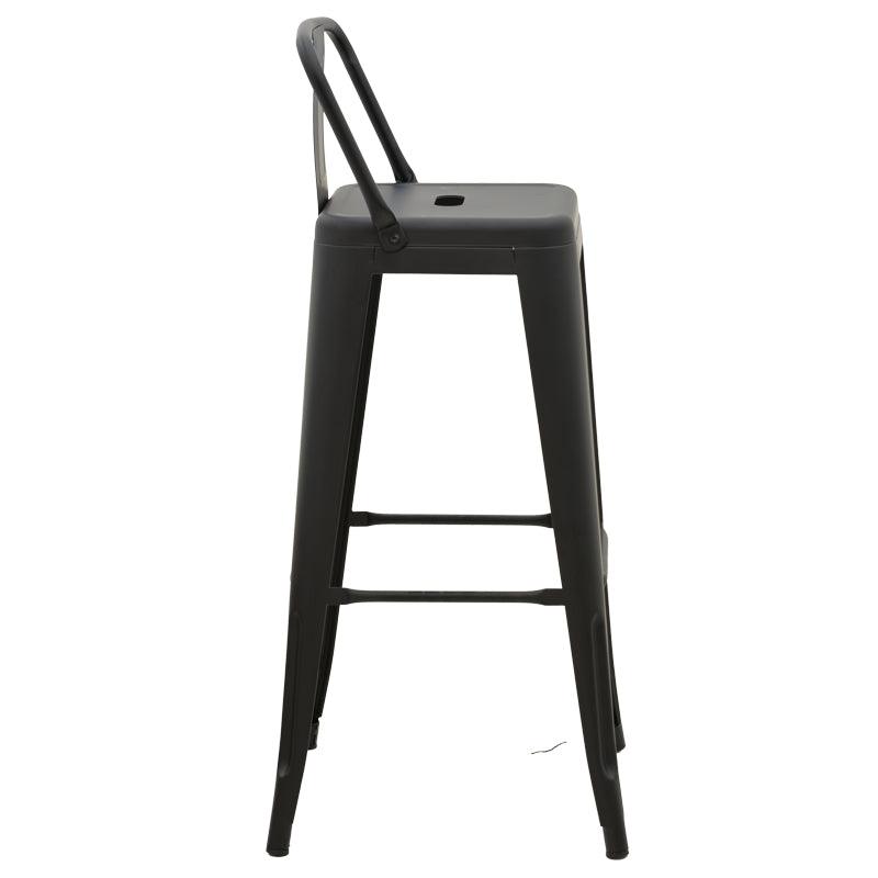 Scaun de bar cu spatar Utopia metal 42x42x97cm - Antracit