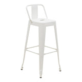 Scaun de bar cu spatar Utopia metal, alb, 42x42x97 cm