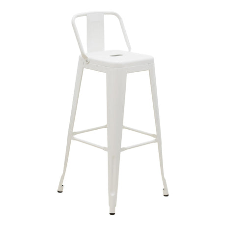 Scaun de bar cu spatar Utopia metal, alb, 42x42x97 cm