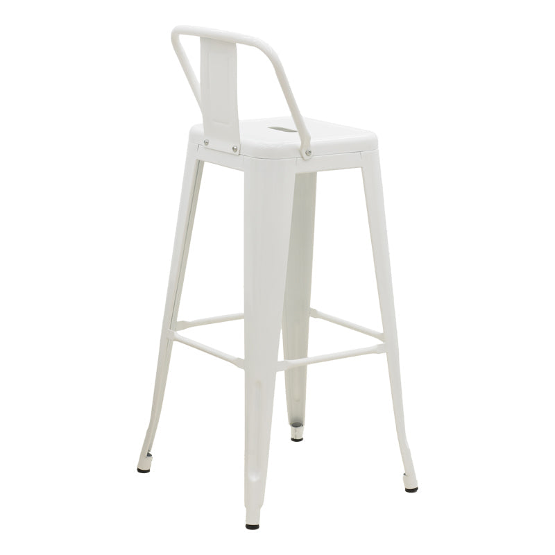 Scaun de bar cu spatar Utopia metal, alb, 42x42x97 cm