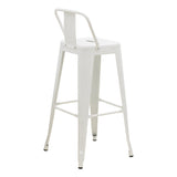Scaun de bar cu spatar Utopia metal, alb, 42x42x97 cm